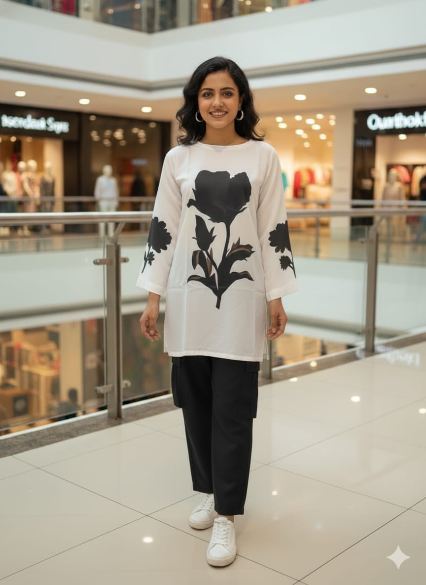 Flower Print with cargo trouser