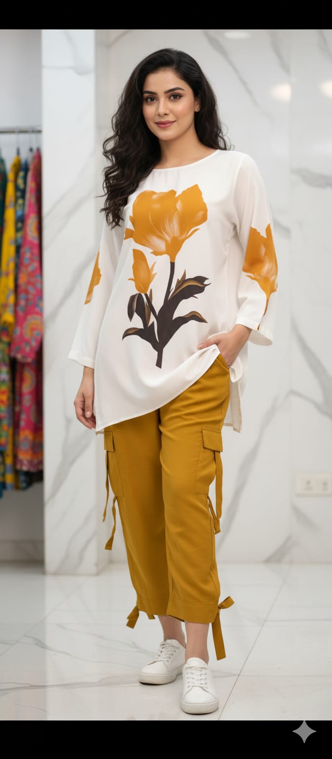 Flower Print with cargo trouser